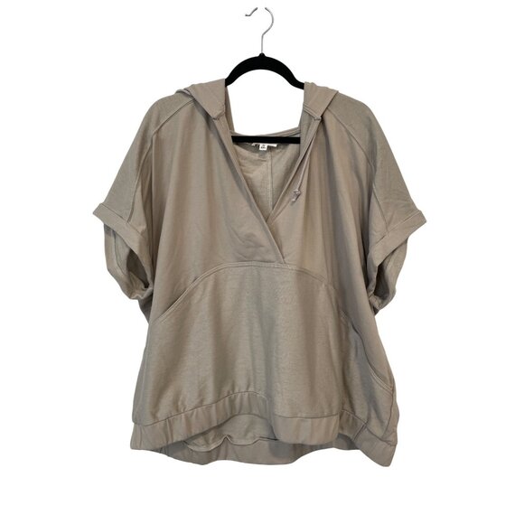 Heyson Short Sleeve Hoodie Size 2XL V Neck Beige Polyester Relaxed Fit Active - Picture 1 of 7